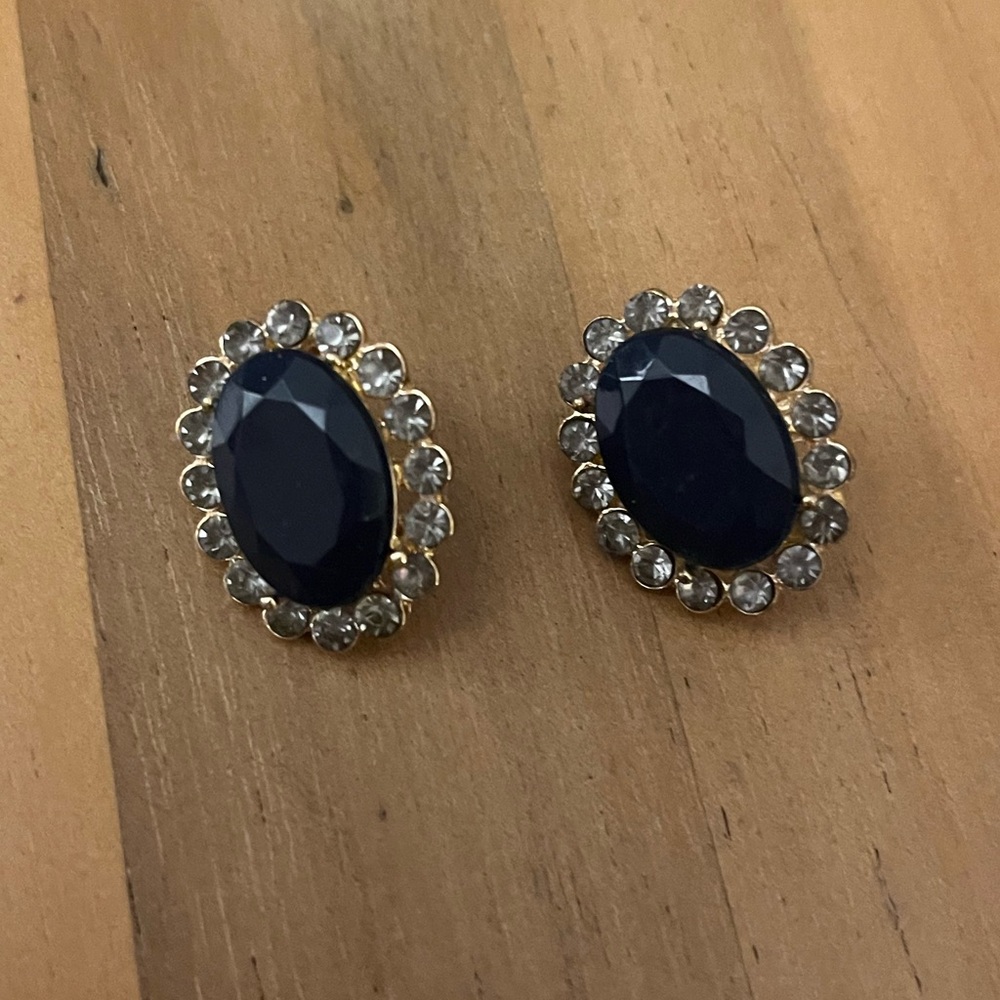 Black and Silver Stud Earrings